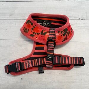 Lucy & Co pet reversible floral and stripe pet harness‎ small